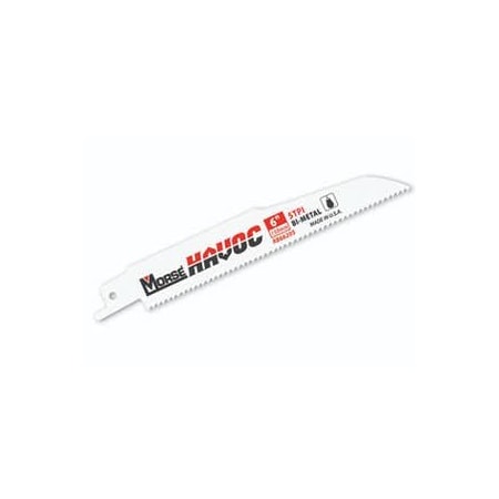 HAVOC Reciprocating Saw Blade, 6 In L, 7/8 In W, 0.062 In Thickness, 6 TPI, Straight Teeth, Bi-Metal